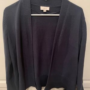 Navy blue large Ladies cardigan from the Loft.